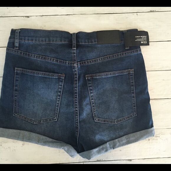 Cheap Monday Short Skin Denim Jean Shorts - Picture 2 of 11